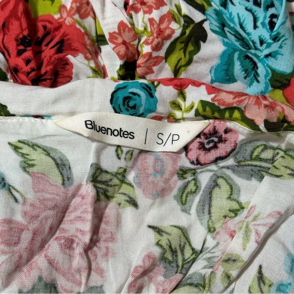 Bluenotes Floral Ruffle Overlay Mini Dress A-Line White S - Picture 5 of 6